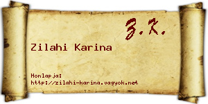 Zilahi Karina névjegykártya